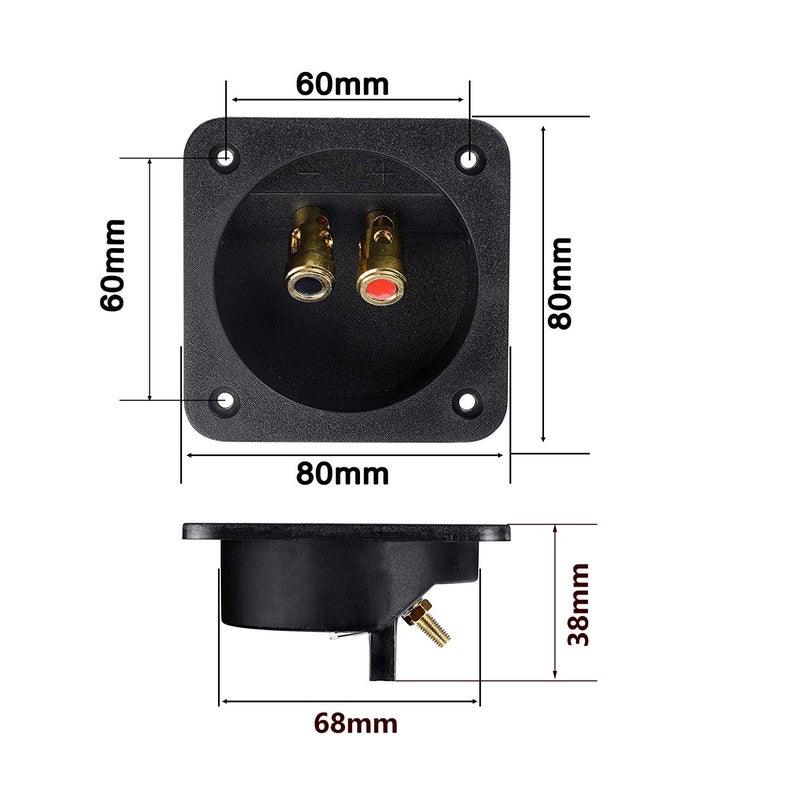 YTYKINOY 2 Pcs 3.1â€ Double Binding Round Gold Plate Push Spring Loaded Jacks Speaker Box Terminal Cup - Image 2